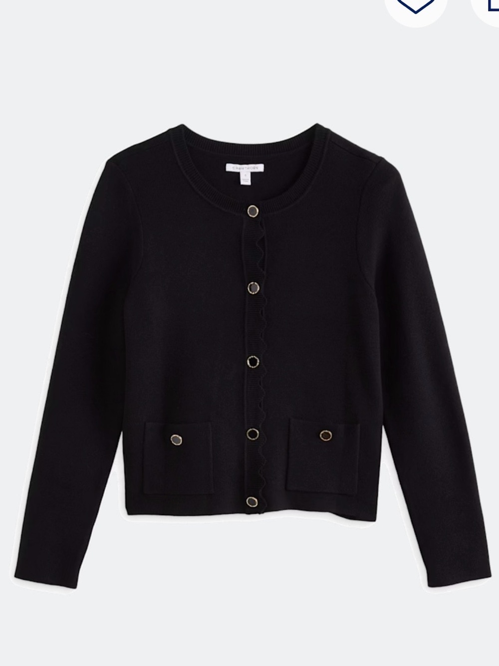 41 Hawthorn Black Crewneck Button Pocket Cardigan